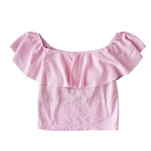 Kortni Jeane Pink Ruffled Around Swim Top